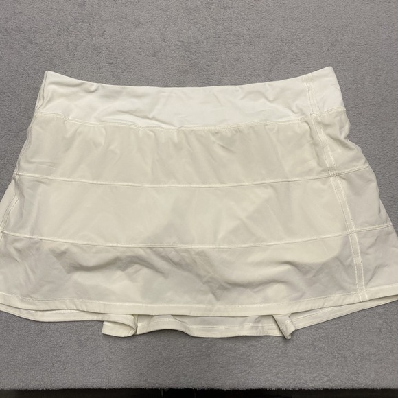 Lululemon Pace Rival Skirt 14 Off White Lined Mid Rise Golf Tennis Read - Picture 1 of 10